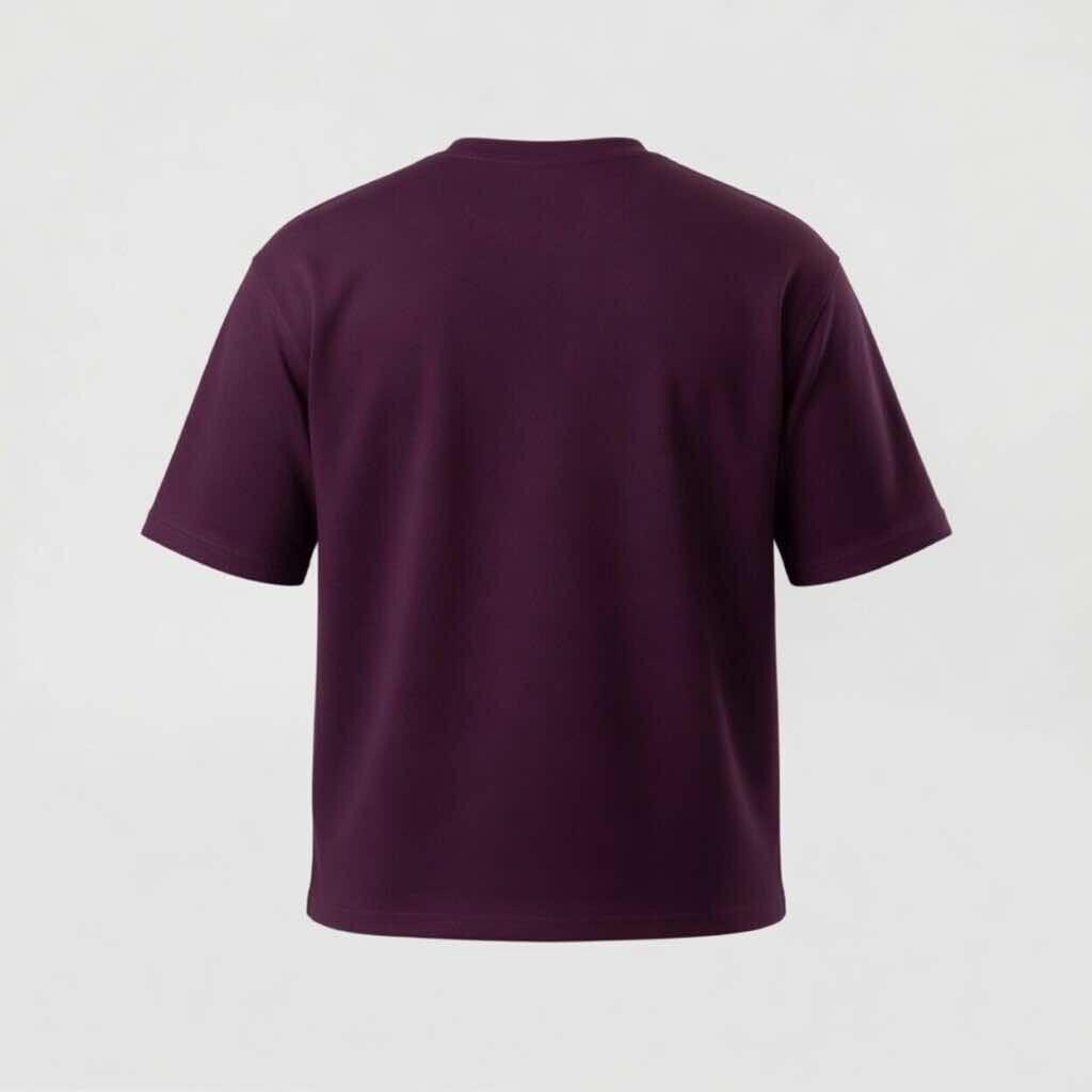 Rear perspective of the Deep Plum Body Structured Box-Fit Pro, showcasing the clean, uninterrupted back panel structure.
