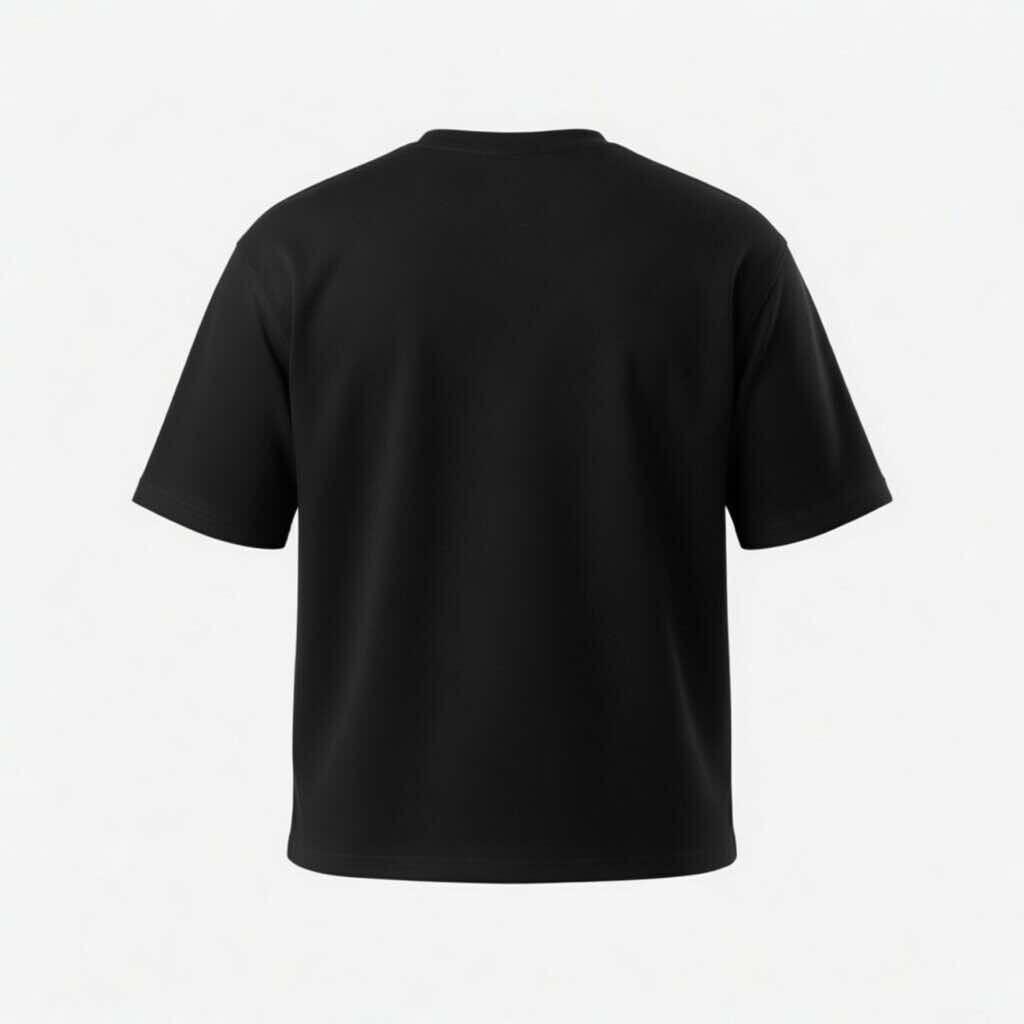 Back view of the DEAFEST Matte Black structured t-shirt, highlighting the flawless heavyweight cotton drape and engineered seams.