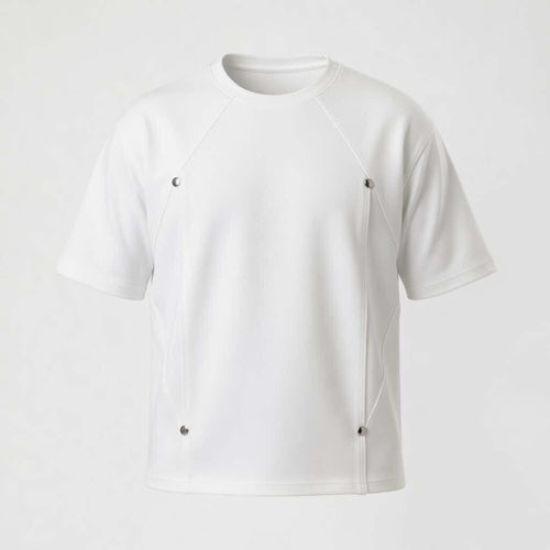 Front view of the DEAFEST Body Structured Box-Fit Pro in Optical White. A pristine, technical slimming t-shirt engineered to maintain its shape.
